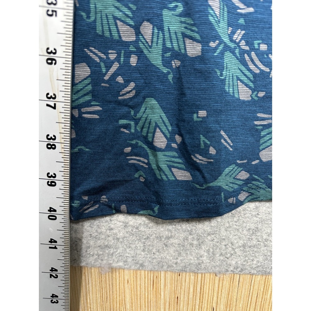 Toad & Co Small Dress Women Blue 3/4 Sleeve Floral V-Neck Organic Cotton Stretch - Picture 3 of 11